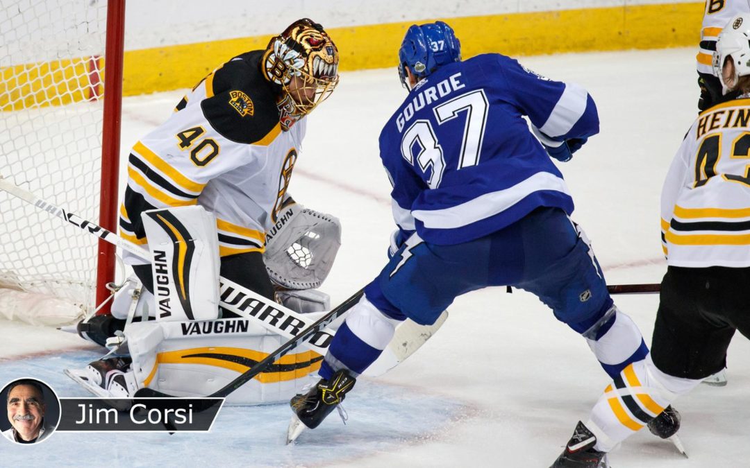 Rask standing tall for Bruins against Lightning in playoffs